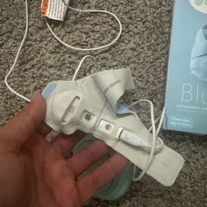 White and Blue Baby Monitor Sock